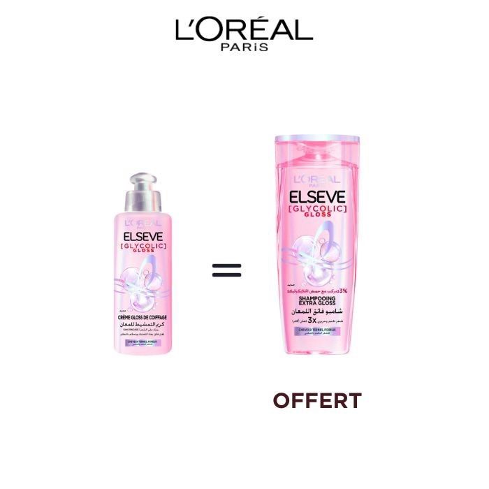 L'OREAL PARIS - Offre Capillaire - GLYCOLIC GLOSS CREME 200ml = Shampoing 200ml