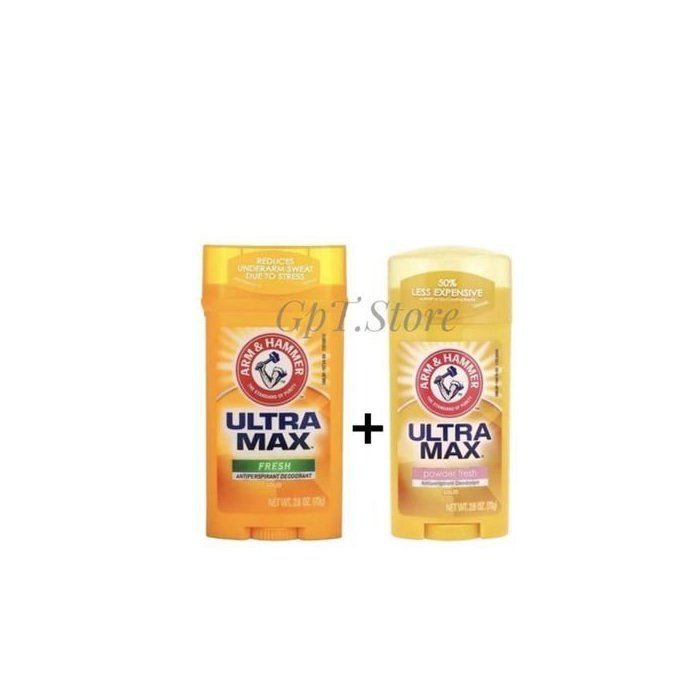 Arm & Hammer ULTRAMAX™ Déodorant Fresh solide 73g+Déodorant Poudre fraîche 73g