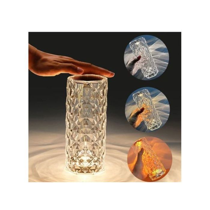 Lampe de table - GENERIC - Modèle diamant - LED romantique - Télécommande - Rechargeable USB