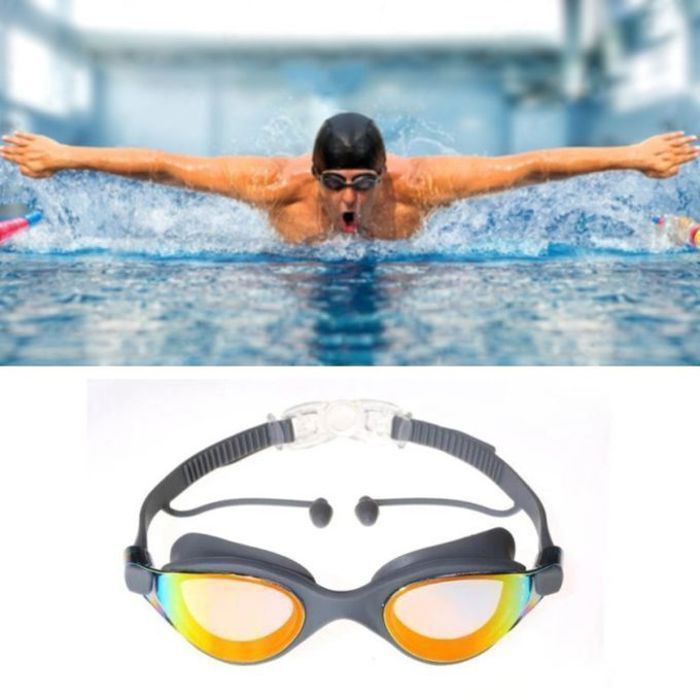 Lunettes de natation anti-buée et protection uv pour enfants et adultes (Couleur aléatoire)