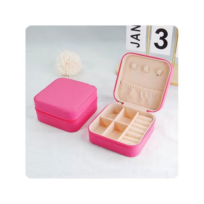 Organisateur de Bijoux - Cuir - Mini Boîte à Bijoux - Portable - Étui à Fermeture Éclair - Mixte