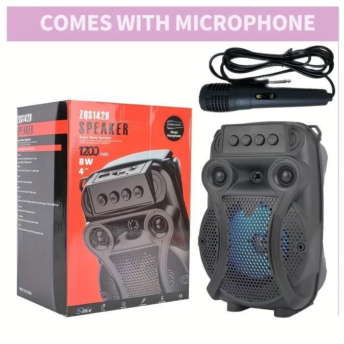 ZQS1429 Haut-parleur sans fil portable avec microphone, haut-parleur mini, haut-parleur stéréo,