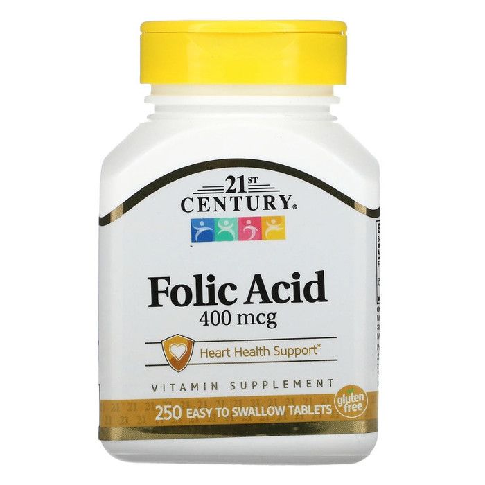 21st Century Acide Folique 400 mcg Renforce la santé cardiovasculaire 250 comprimés