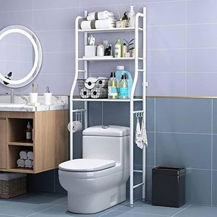 Support mural élégant pour accessoires de salle de bain et pour machine à laver
