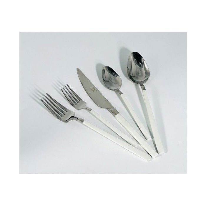 Ensemble de Couverts 30pcs chrome blanc