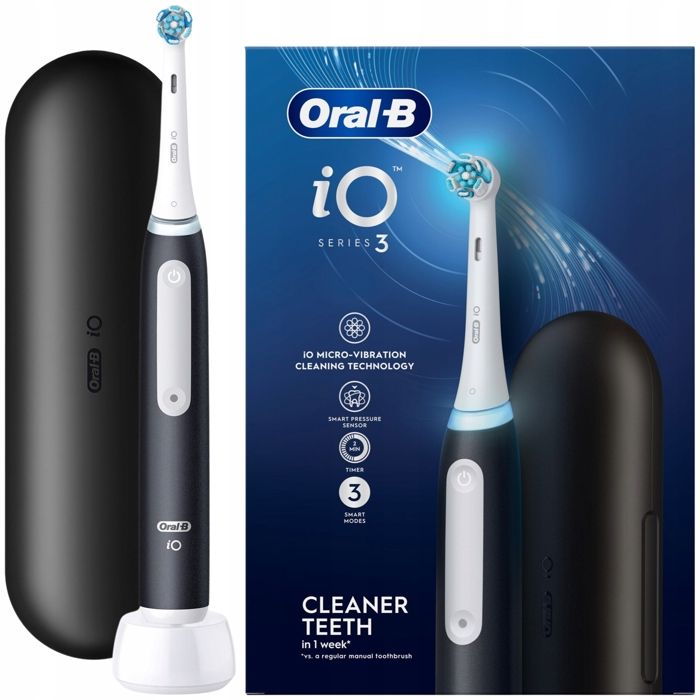 Elektrisk tandborste - ORAL-B - iO Series 3 - Svart - 3 lägen - Trycksensor