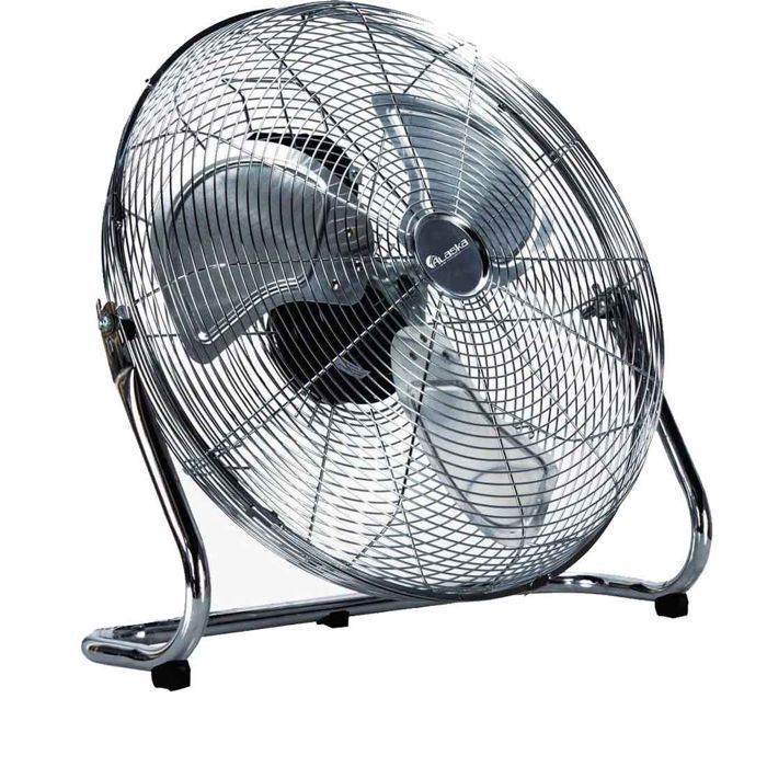 Ventilateur au sol - ALASKA - ALK-6418 - Inox - 3 vitesses - 110W - Silencieux