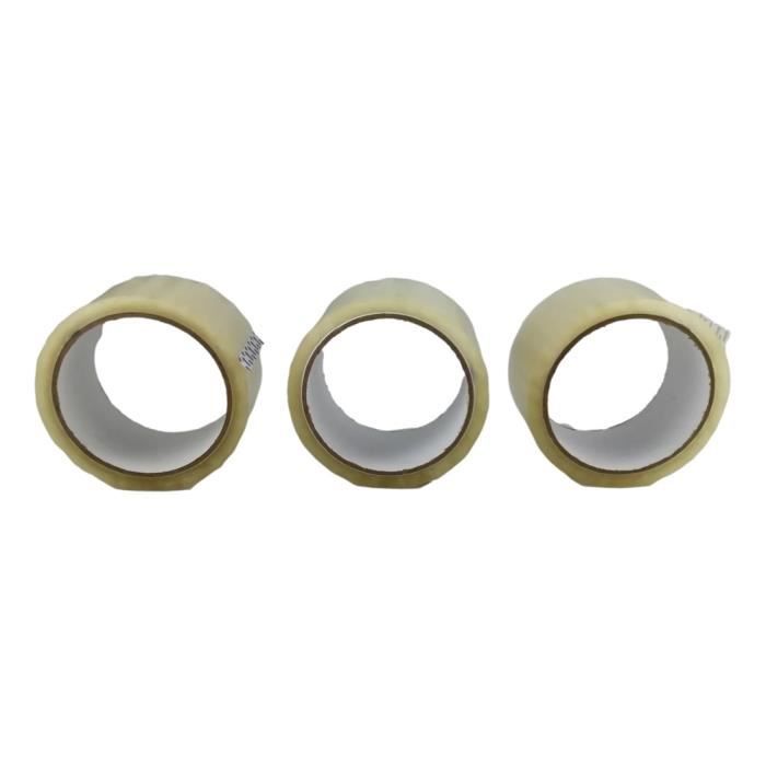 3X Rouleaux Ruban Adhésif Transparent 50Mx48mm Emballage Carton