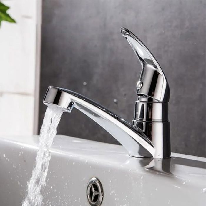 Robinet de Lavabo - Haute Qualité - Chromé - Eau froide - Valves en céramique - Idéal pour l'hygiène