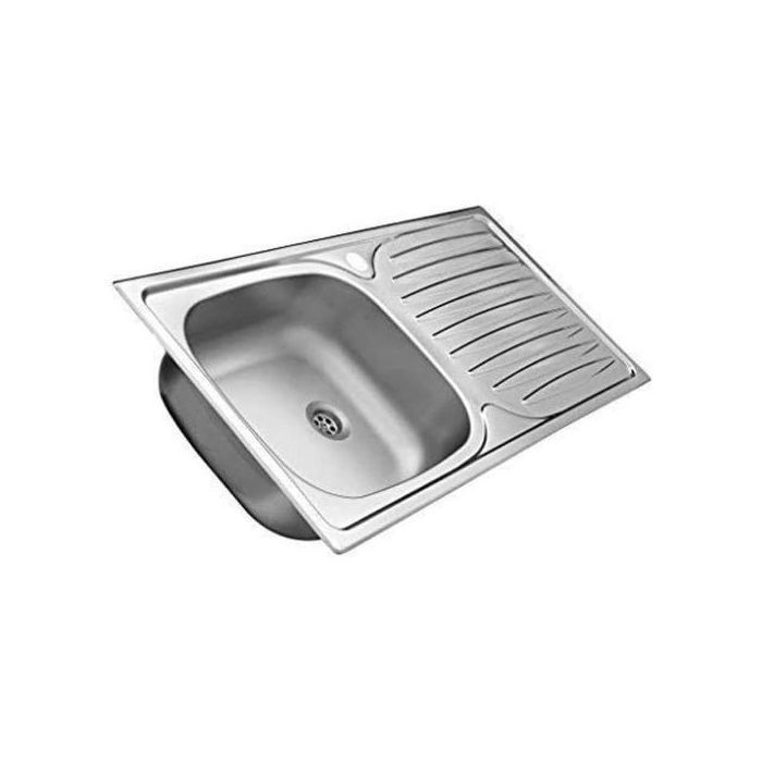Évier de cuisine - Inox - 1 bac - 90x50 cm - Réversible - Argent