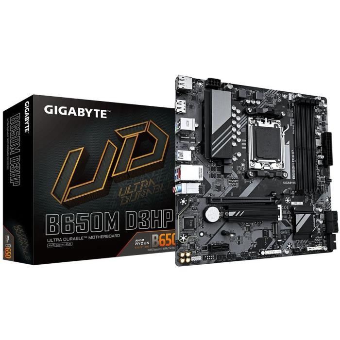 Carte mère - GIGABYTE - B650M D3HP - Socket AM5 - DDR5 jusqu'à 7600 MHz - 2.5 GbE LAN