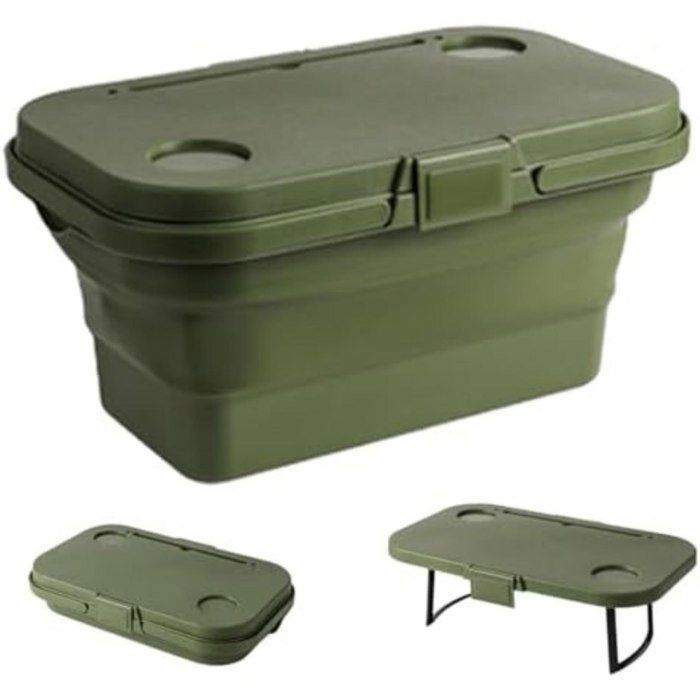 Panier de pique-nique - ADZA - Pliable - Vert - Multifonctionnel - Durable
