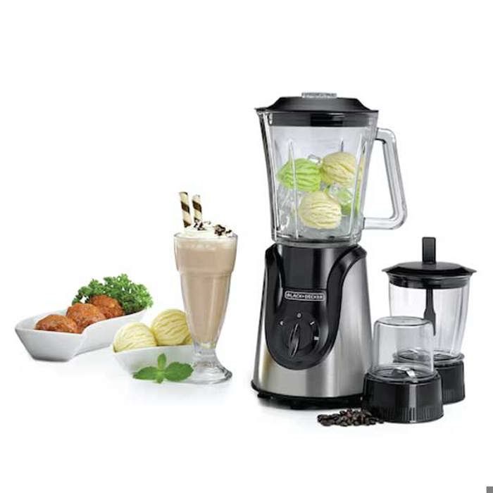 Mélangeur Blender en verre 1.5L avec 2 moulins 3 en 1 Black+ Decker