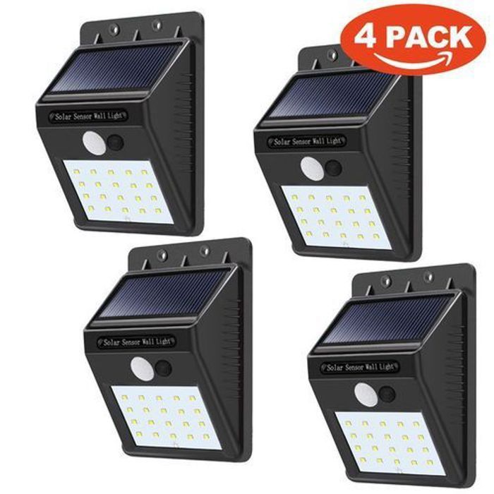 Lampe LED solaire - Solar - 4 pcs - Détecteur de mouvement - Imperméable - Installation facile