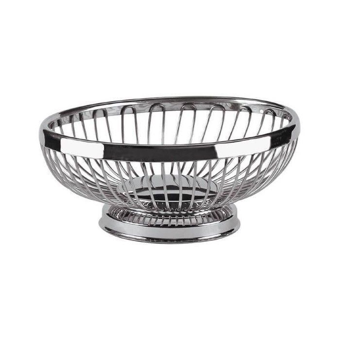 Panier a pain ou fruit Oval en Inox 18/10 25x18cm