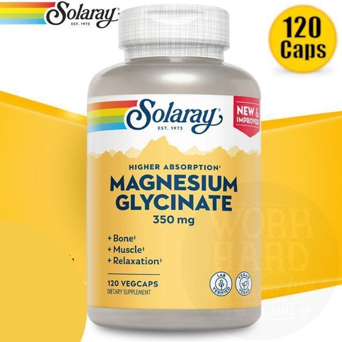 Solaray Magnesium Glycinate 350 mg, High Absorption 120 VegCaps