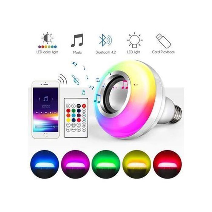 Ampoule LED E27 - Noname - RGBW - 12W - Bluetooth - Télécommande