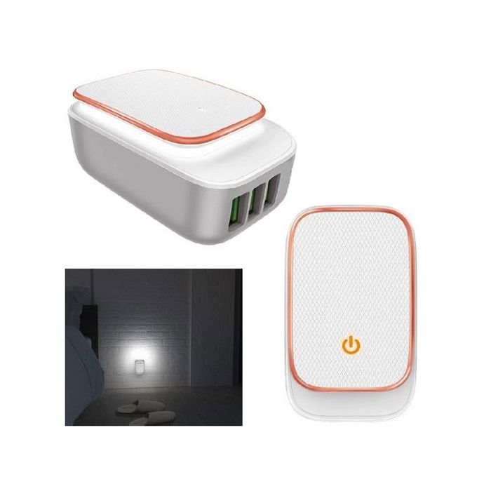 Chargeur irange 4 en 1 trois ports usb et lumière led pour votre téléphone