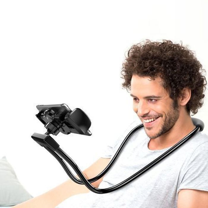 Support de téléphone - BASEUS - Necklace Lazy Holder - Aluminium - Compatible iPhone et Samsung - Flexible