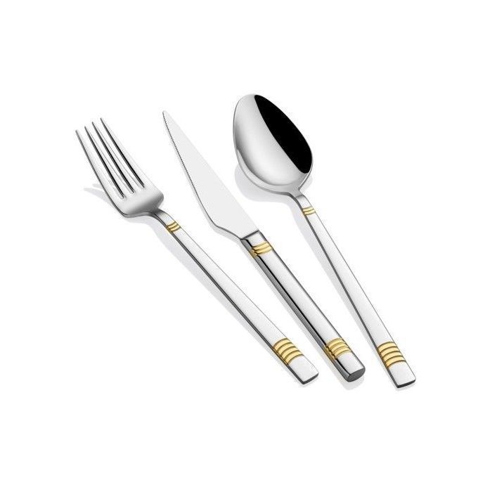 Set de 30pcs couverts de table GOLD rayures  ASYA-GOLD