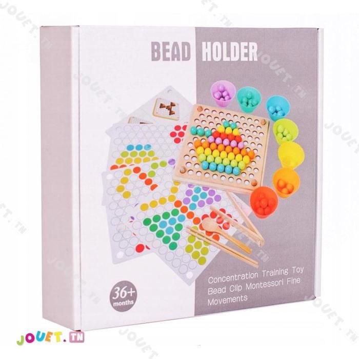 JEU DAPPRENTISSAGE POUR ENFANTS - Bead holder - Développe la dextérité - 3 ans et plus - Mixte