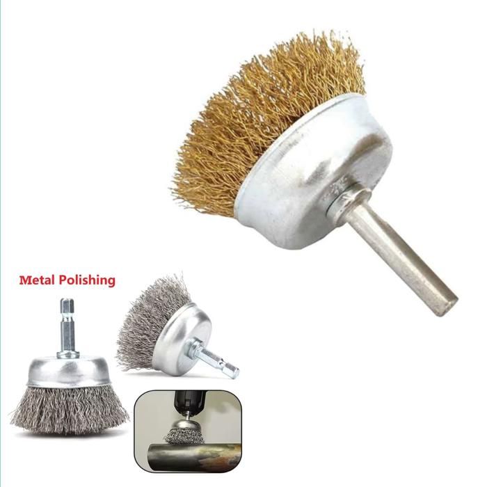 Brosse circulaire plate en acier inoxydable pour polir la roue plate(Couleur aléatoire)