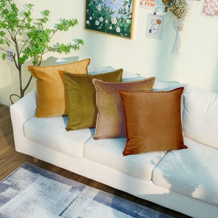 Housses de Coussin Décoratives, 45x45cm, Lot de 4 en Velours de Luxe Doux -pour Canapé, Chambre, Voiture, et Décoration d'Intérieur.
