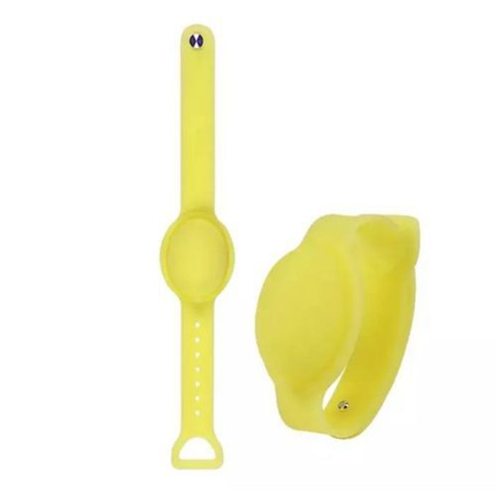 Bracelet distributeur de désinfectant - MARQUE - Jaune - Silicone - Imperméable - Réutilisable