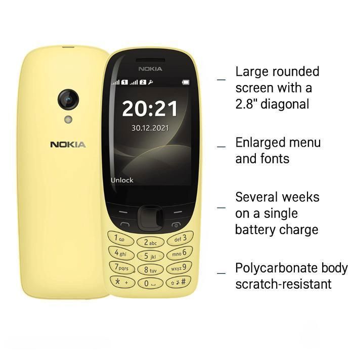 Nokia 6310 telephone portable doule sim batterie jusqu'à 16 jours - jaune