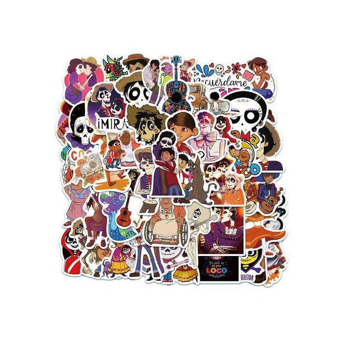 Stickers - Coco - 50pcs - Multicolore - Décoration murale - Waterproof