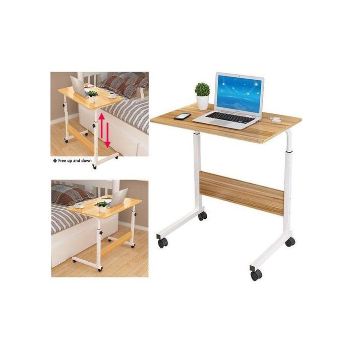 Table Bureau PC portable, Bureau Debout, Hauteur Réglable, Roues avec verrou