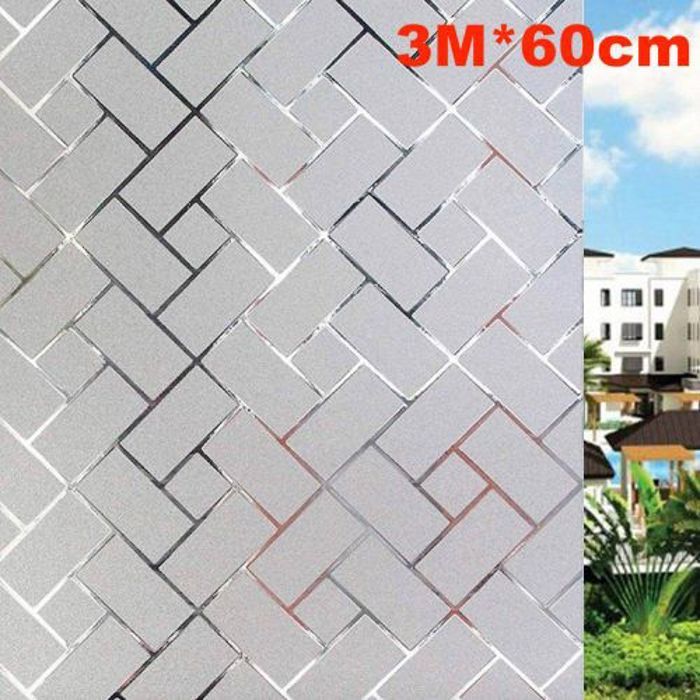 Film Décoratif Anti-regards pour Fenêtre 3D Statique - Motif Losange 1m*60cm