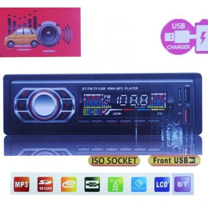 CDX-7612BT Radio de voiture MP3 Bluetooth, multimedia, SD Card, USB, Clock, RCA