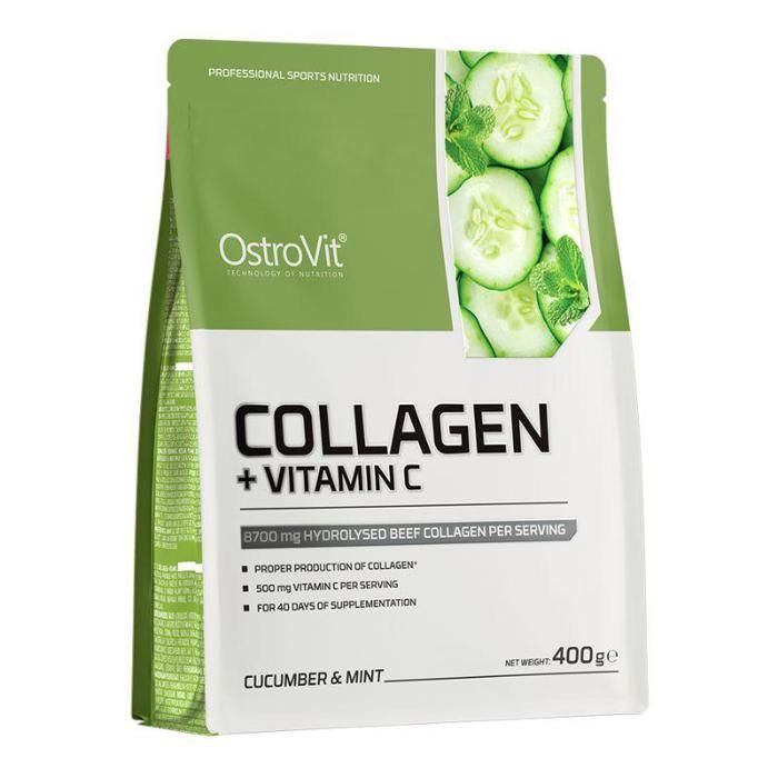 Collagen + Vitamin C 400 g Cucumber and Mint - Peau, Cheveux, Ongles & Articulations