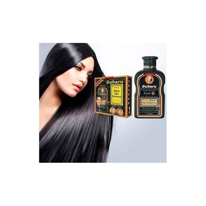 Subaru Shampoing ingrédients naturels Colorant Noir pour les cheveux blancs homme et femme