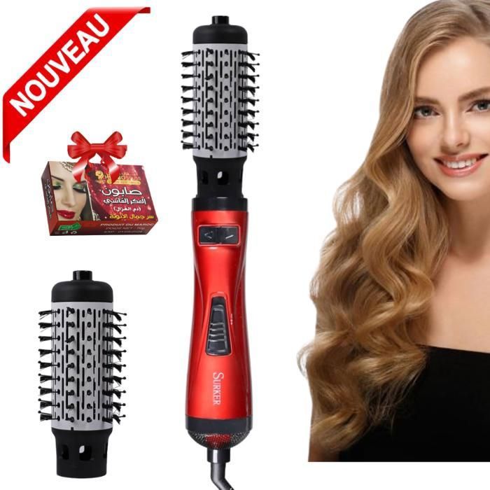 Sèche-cheveux Brosse à cheveux à air chaud rotatif,1000 Watt volumisateur, friser rotative DW-50