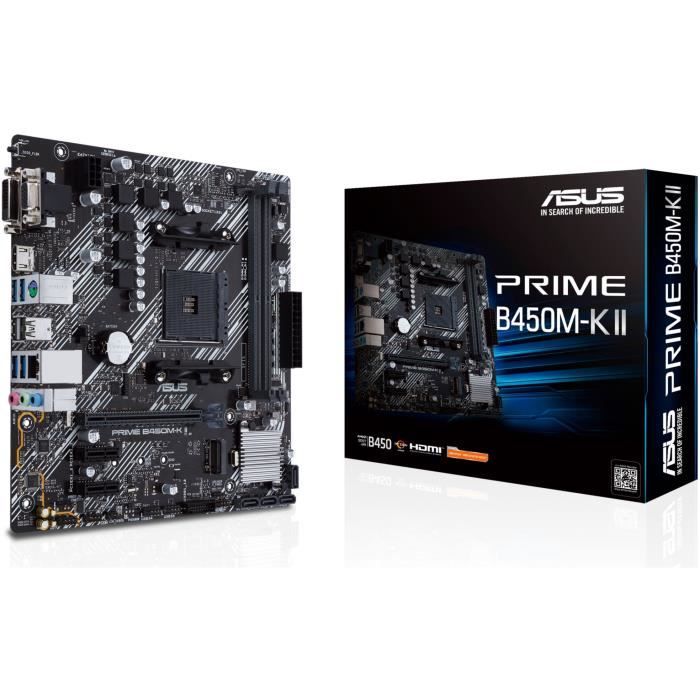 Moderkort - ASUS - Prime B450M-K II - AMD B450 - AM4 plats micro ATX