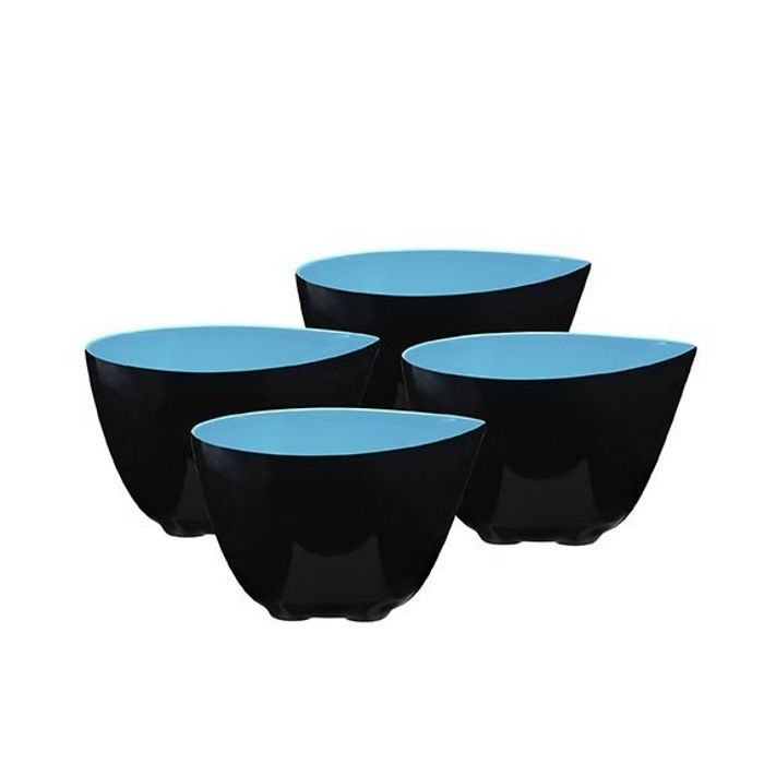 SET4 BOLS COUPELLE PFTURQUOISE MELAMIN BLANC 8CM