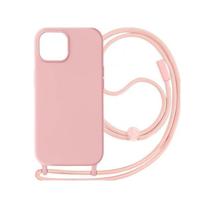 Coque Cordon - GENERAC - iPhone 14 - Semi-rigide - Lanière 80cm - Rose