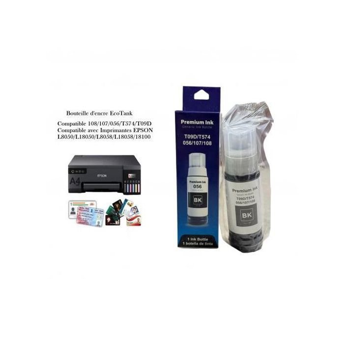 Encre de recharge Noir Compatible avec imprimante Epson EPSON L8050 L18050 L8058 L18058 18100
