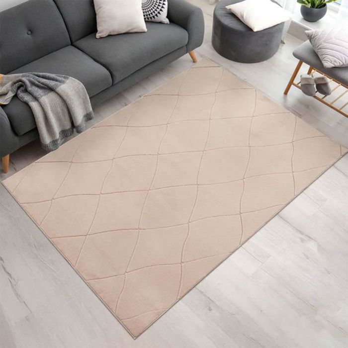 Tapis Antidérapant Lavable Beige - 80x300cm - Couloir - Polyester