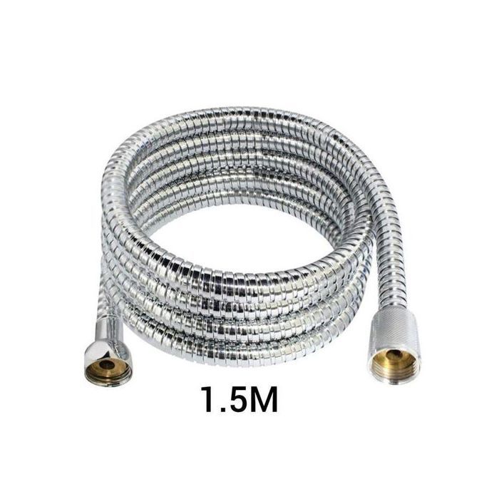 Tuyau de douche - Acier inoxydable - 1.5 m - Résistant à la chaleur - Anti-fuite - Couleur gris