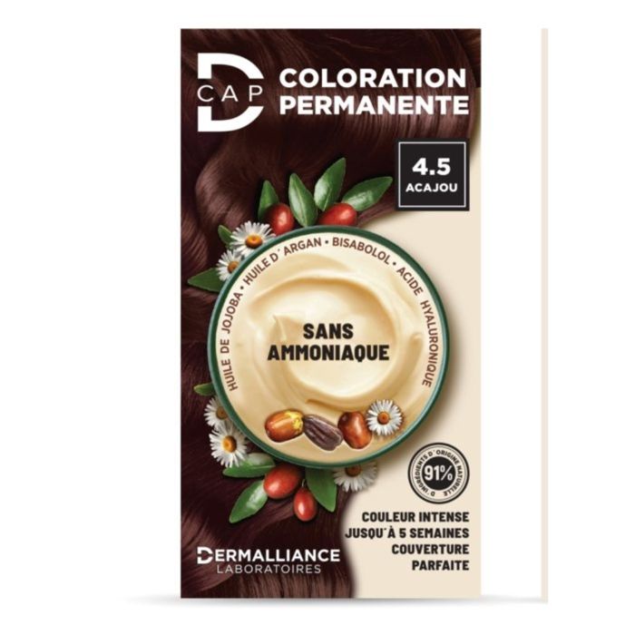 Teinture capillaire - D-CAP - 4.5 Acajou - Formule enrichie - Sans parabène - 150 ml