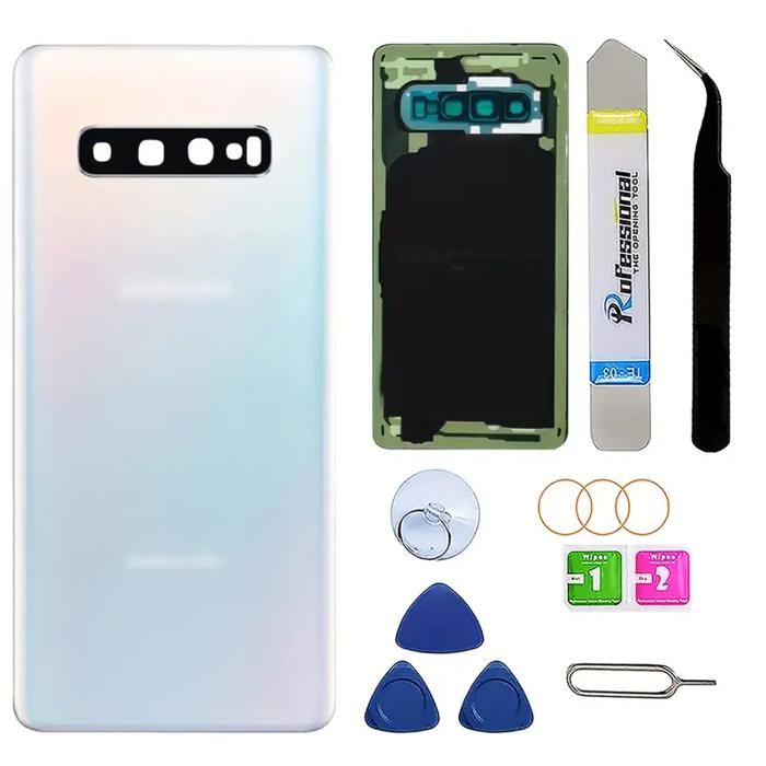 Kit de Remplacement du Verre Arrière pour Galaxy S10+ avec Kit de Réparation et Adhésif Pré-installé