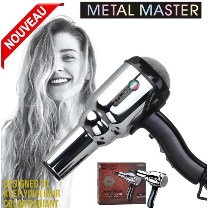 Sèche-Cheveux Peigne Souffleur de Salon Styling En Acier Inoxydable Shell Métal Froid Air Chaud   EN-3001