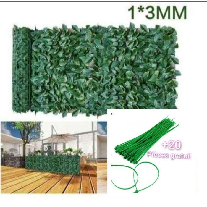 Haie artificielle - Non spécifié - 1x3m - Vert militaire - Vert olive - Occultante