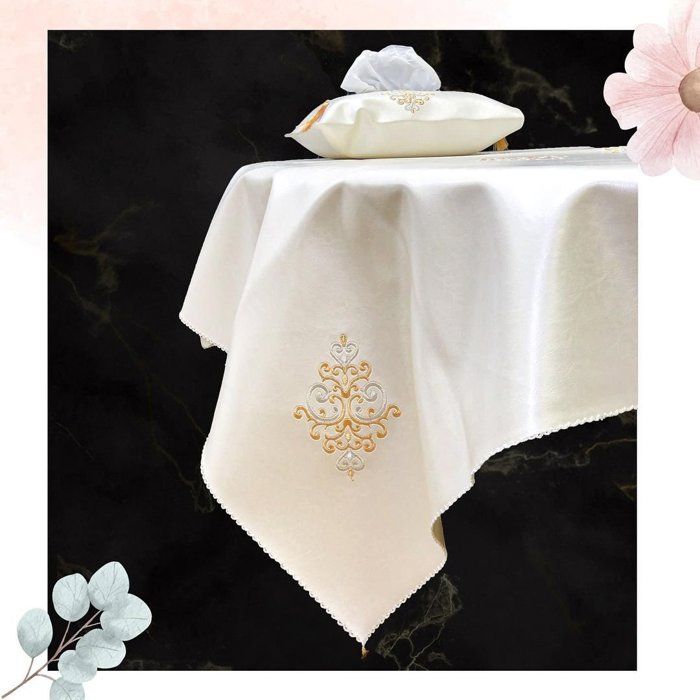 Nappe - Marocain - Carré - Beige - Naturelle - Lavable