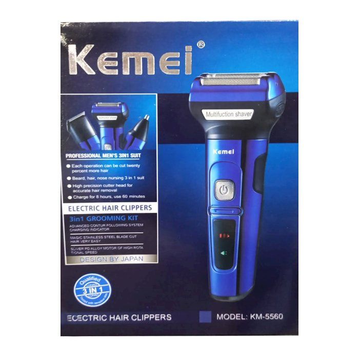 Tondeuse à cheveux - Kemei - KM-5560 - 3 en 1 - Lames en acier inoxydable - Charge USB rapide