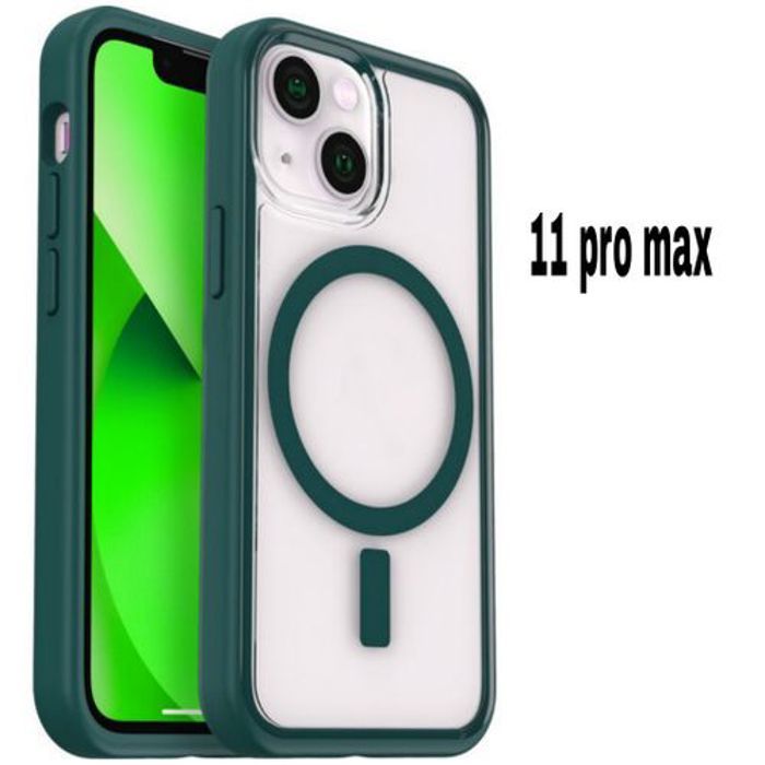 Pochette Iphone 11 Pro Max, Transparente Confort Touch,Wireless Vert