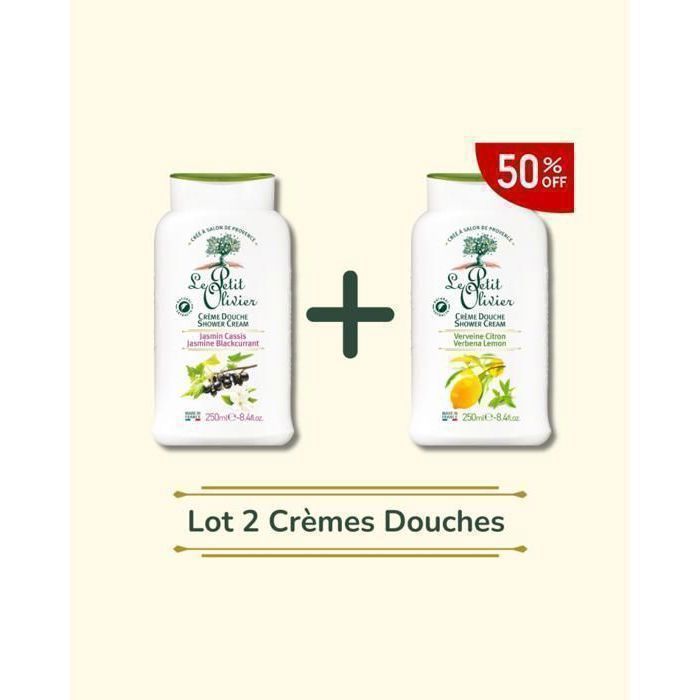 Gel de douche - Le Petit Olivier - Lot 2 - Fleur Jasmin Cassis - Verveine Citron - 250ml